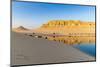 Qarun Lake, Faiyum Oasis, Egypt. Reflections in Qarun Lake in the desert.-Emily Wilson-Mounted Photographic Print