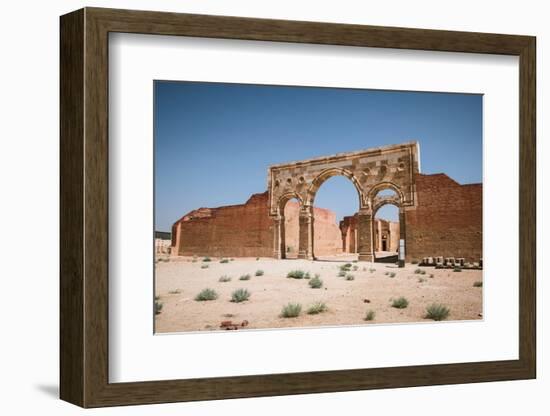 Qasr al-Mushatta desert castle facade with arches, Jordan, Middle East-Francesco Fanti-Framed Photographic Print