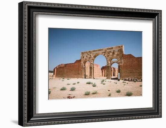 Qasr al-Mushatta desert castle facade with arches, Jordan, Middle East-Francesco Fanti-Framed Photographic Print