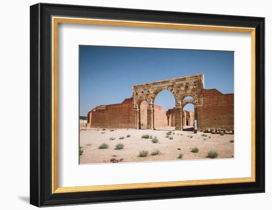 Qasr al-Mushatta desert castle facade with arches, Jordan, Middle East-Francesco Fanti-Framed Photographic Print