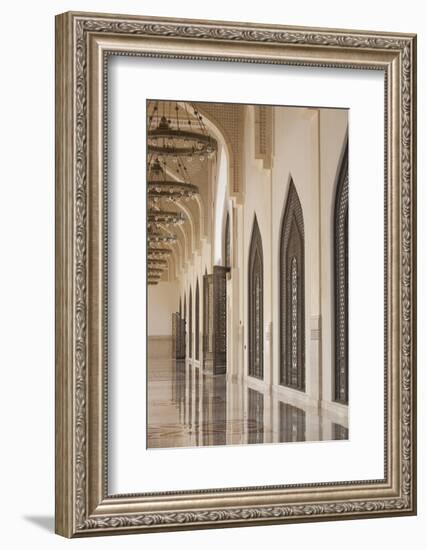 Qatar, Doha, Abdul Wahhab Mosque, the State Mosque of Qatar, Courtyard Walkway-Walter Bibikow-Framed Photographic Print