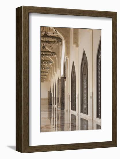 Qatar, Doha, Abdul Wahhab Mosque, the State Mosque of Qatar, Courtyard Walkway-Walter Bibikow-Framed Photographic Print