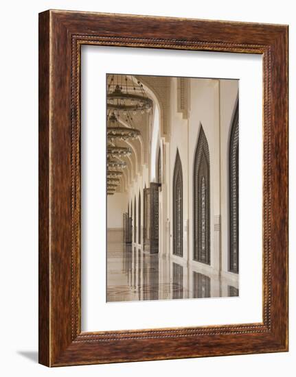 Qatar, Doha, Abdul Wahhab Mosque, the State Mosque of Qatar, Courtyard Walkway-Walter Bibikow-Framed Photographic Print