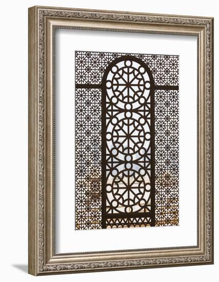 Qatar, Doha, Abdul Wahhab Mosque, the State Mosque of Qatar, Window Detail-Walter Bibikow-Framed Photographic Print