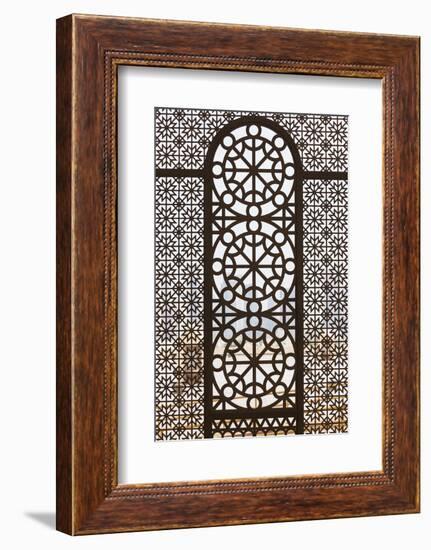 Qatar, Doha, Abdul Wahhab Mosque, the State Mosque of Qatar, Window Detail-Walter Bibikow-Framed Photographic Print