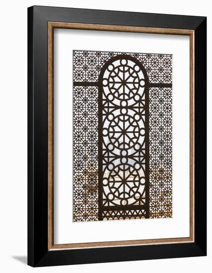 Qatar, Doha, Abdul Wahhab Mosque, the State Mosque of Qatar, Window Detail-Walter Bibikow-Framed Photographic Print