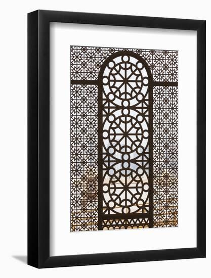 Qatar, Doha, Abdul Wahhab Mosque, the State Mosque of Qatar, Window Detail-Walter Bibikow-Framed Photographic Print