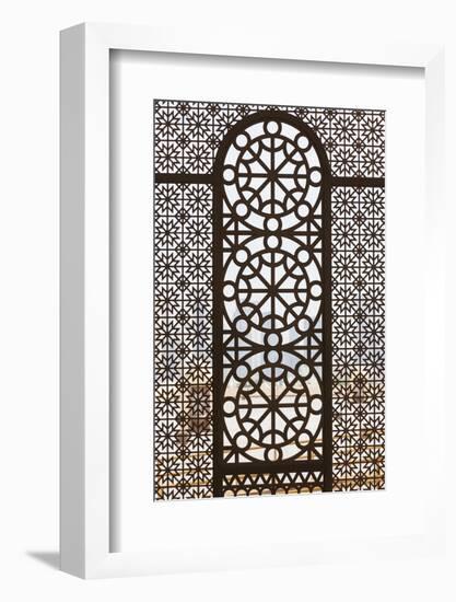 Qatar, Doha, Abdul Wahhab Mosque, the State Mosque of Qatar, Window Detail-Walter Bibikow-Framed Photographic Print