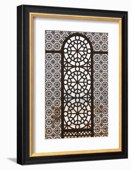 Qatar, Doha, Abdul Wahhab Mosque, the State Mosque of Qatar, Window Detail-Walter Bibikow-Framed Photographic Print