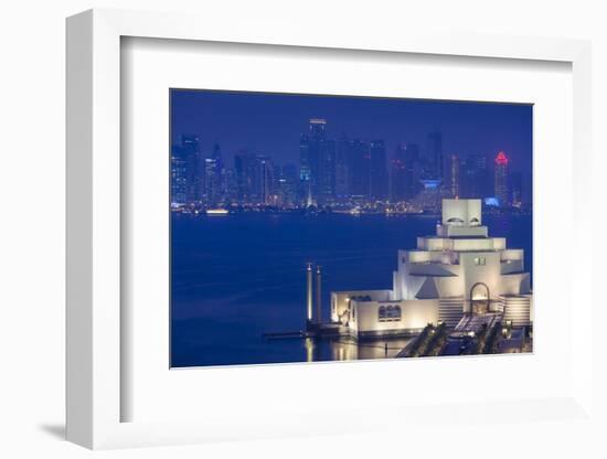 Qatar, Doha, Cityscape at Dusk-Walter Bibikow-Framed Photographic Print