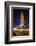 Qatar, Doha, Doha Bay, West Bay Skyscrapers Dusk, with World Trade Center , Gold-Walter Bibikow-Framed Photographic Print