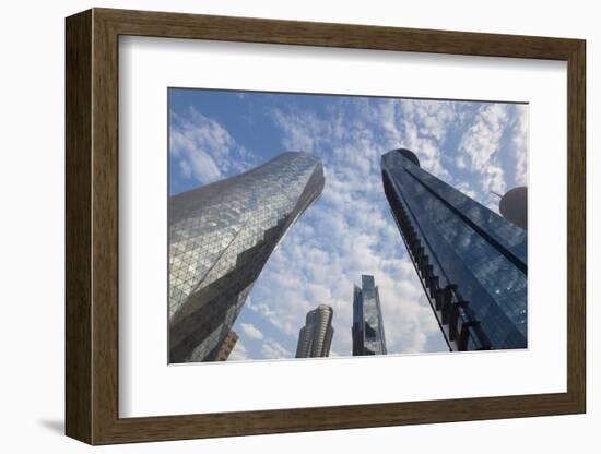 Qatar, Doha, Doha Bay, West Bay Skyscrapers, Dusk-Walter Bibikow-Framed Photographic Print