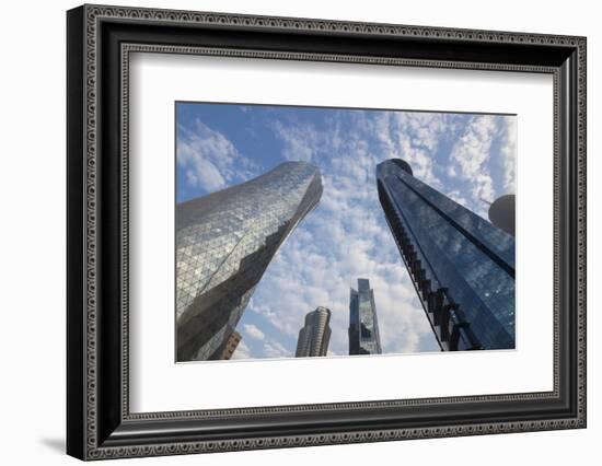 Qatar, Doha, Doha Bay, West Bay Skyscrapers, Dusk-Walter Bibikow-Framed Photographic Print