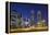 Qatar, Doha, Doha Bay, West Bay Skyscrapers, Dusk-Walter Bibikow-Framed Premier Image Canvas