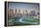 Qatar, Doha, Doha Bay, West Bay Skyscrapers, Elevated View, Dawn-Walter Bibikow-Framed Premier Image Canvas