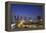 Qatar, Doha, Doha Bay, West Bay Skyscrapers, Elevated View, Dusk-Walter Bibikow-Framed Premier Image Canvas