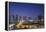 Qatar, Doha, Doha Bay, West Bay Skyscrapers, Elevated View, Dusk-Walter Bibikow-Framed Premier Image Canvas