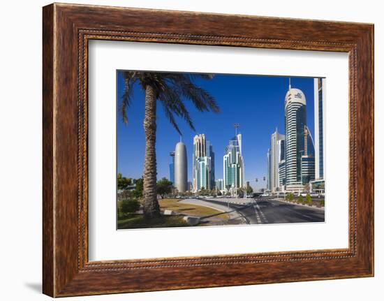 Qatar, Doha, Doha Bay, West Bay Skyscrapers, Morning-Walter Bibikow-Framed Photographic Print