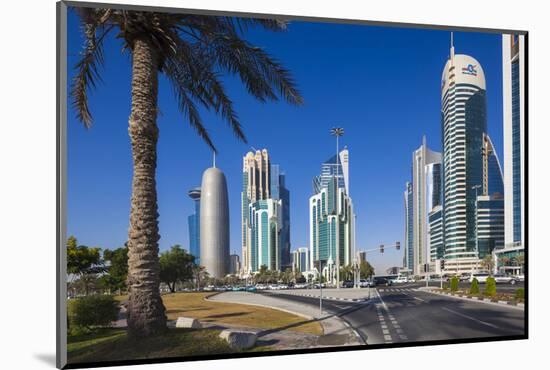 Qatar, Doha, Doha Bay, West Bay Skyscrapers, Morning-Walter Bibikow-Mounted Photographic Print