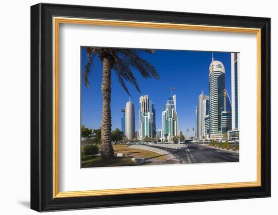 Qatar, Doha, Doha Bay, West Bay Skyscrapers, Morning-Walter Bibikow-Framed Photographic Print