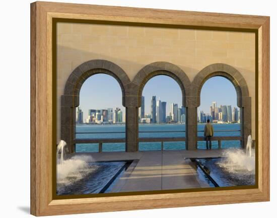 Qatar, Doha, Doha Skyline from Museum of Islamic Art-Alan Copson-Framed Premier Image Canvas