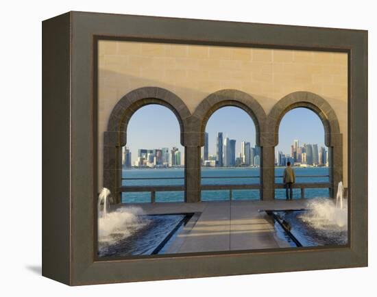 Qatar, Doha, Doha Skyline from Museum of Islamic Art-Alan Copson-Framed Premier Image Canvas