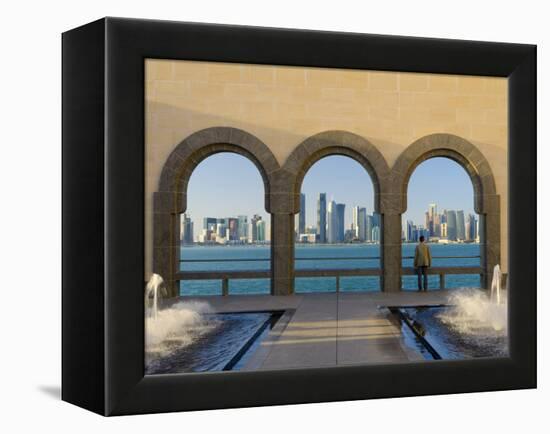 Qatar, Doha, Doha Skyline from Museum of Islamic Art-Alan Copson-Framed Premier Image Canvas