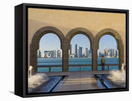 Qatar, Doha, Doha Skyline from Museum of Islamic Art-Alan Copson-Framed Premier Image Canvas