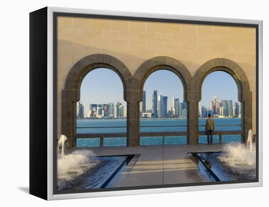 Qatar, Doha, Doha Skyline from Museum of Islamic Art-Alan Copson-Framed Premier Image Canvas