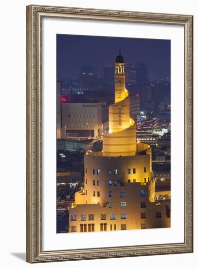 Qatar, Doha, Fanar, Qatar Islamic Cultural Center, Elevated View, Dusk-Walter Bibikow-Framed Photographic Print