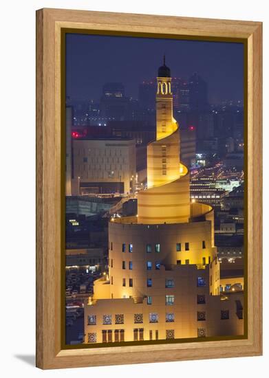 Qatar, Doha, Fanar, Qatar Islamic Cultural Center, Elevated View, Dusk-Walter Bibikow-Framed Premier Image Canvas