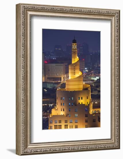 Qatar, Doha, Fanar, Qatar Islamic Cultural Center, Elevated View, Dusk-Walter Bibikow-Framed Photographic Print