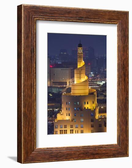 Qatar, Doha, Fanar, Qatar Islamic Cultural Center, Elevated View, Dusk-Walter Bibikow-Framed Photographic Print