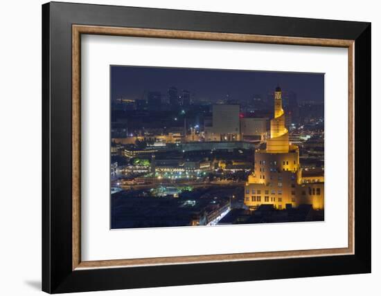 Qatar, Doha, Fanar, Qatar Islamic Cultural Center, Elevated View, Dusk-Walter Bibikow-Framed Photographic Print