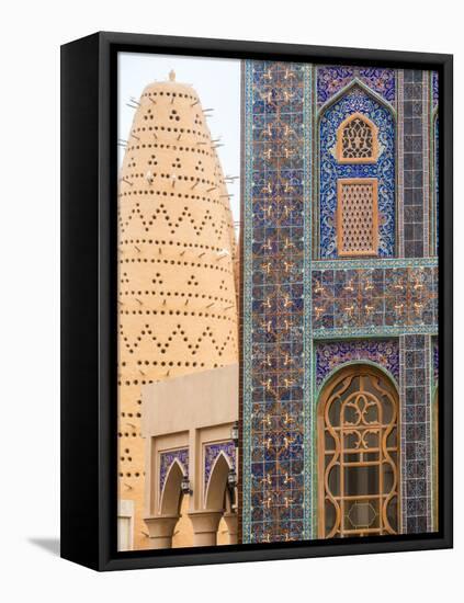 Qatar, Doha, Katara Cultural Village, Katari Mosque and Pigeon Tower-Jane Sweeney-Framed Premier Image Canvas