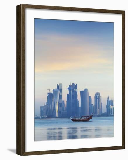 Qatar, Doha, Looking Across Doha Bay To Skyscrapers of West Bay-Jane Sweeney-Framed Photographic Print