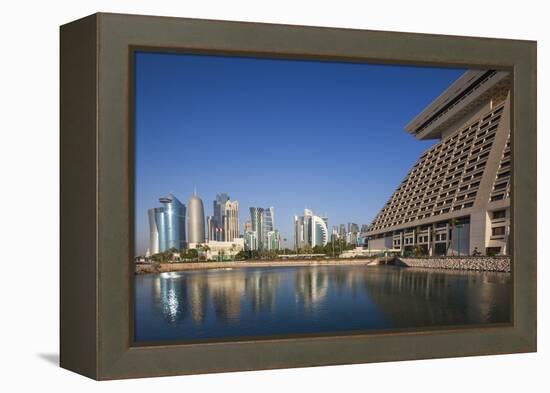 Qatar, Doha, West Bay City Skyline-Walter Bibikow-Framed Premier Image Canvas