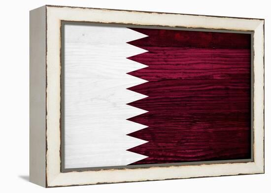 Qatar Flag Design with Wood Patterning - Flags of the World Series-Philippe Hugonnard-Framed Stretched Canvas