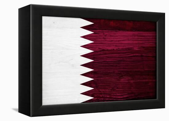 Qatar Flag Design with Wood Patterning - Flags of the World Series-Philippe Hugonnard-Framed Stretched Canvas