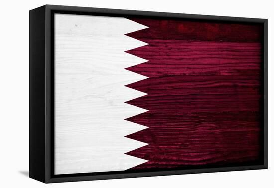 Qatar Flag Design with Wood Patterning - Flags of the World Series-Philippe Hugonnard-Framed Stretched Canvas