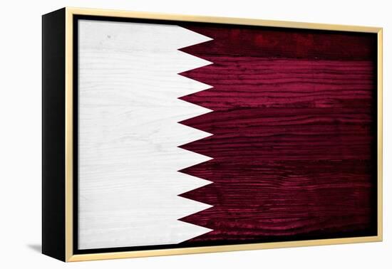 Qatar Flag Design with Wood Patterning - Flags of the World Series-Philippe Hugonnard-Framed Stretched Canvas