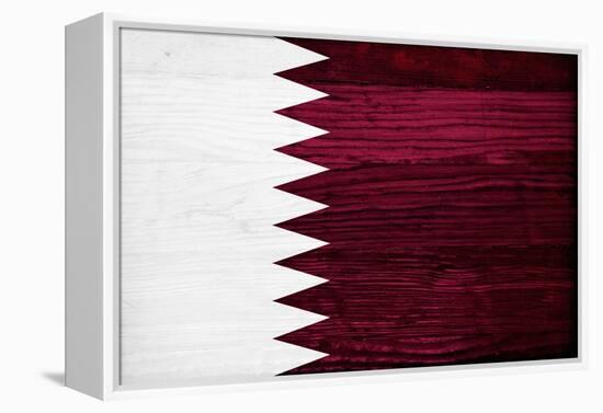 Qatar Flag Design with Wood Patterning - Flags of the World Series-Philippe Hugonnard-Framed Stretched Canvas