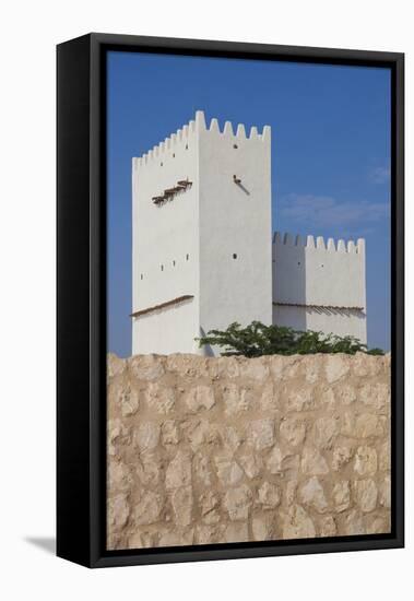 Qatar, Umm Salal Mohammed, 19th Century Barzan Tower and Fort-Walter Bibikow-Framed Premier Image Canvas