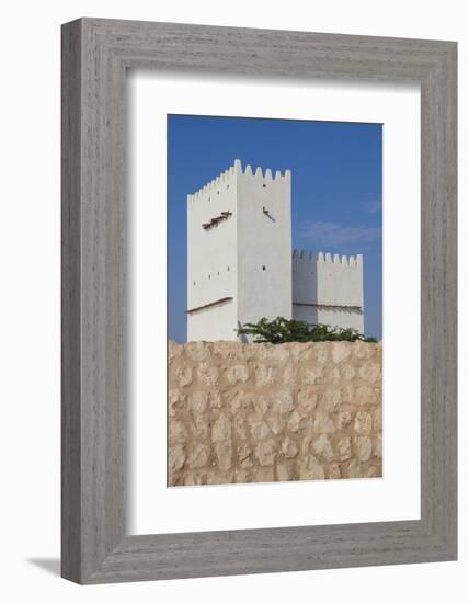 Qatar, Umm Salal Mohammed, 19th Century Barzan Tower and Fort-Walter Bibikow-Framed Photographic Print