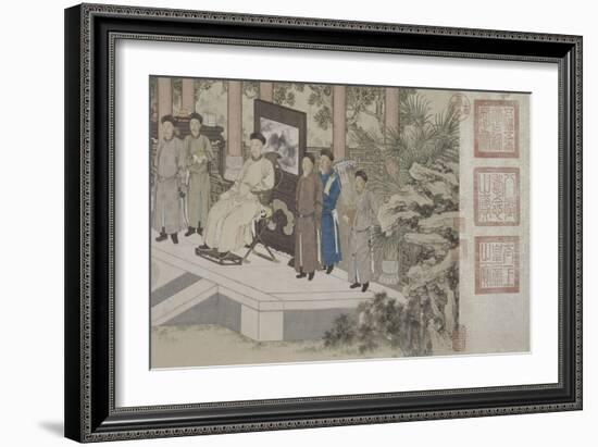 Qazaq présentant len tribut leurs chevaux à l'empereur Qianlong-Giuseppe Castiglione-Framed Giclee Print