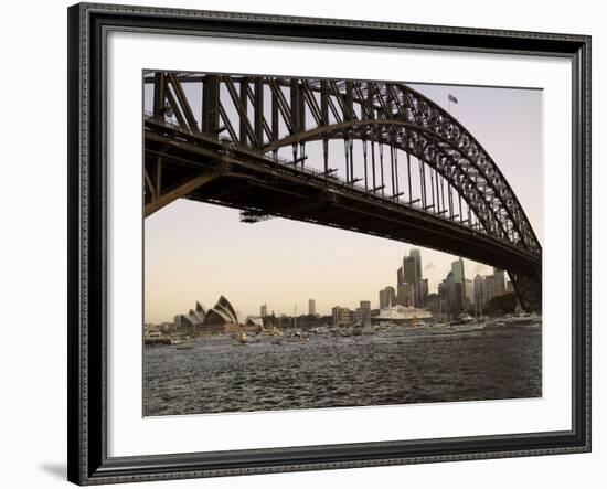 Qe2 Arriving in Sydney Harbour, New South Wales, Australia-Mark Mawson-Framed Photographic Print