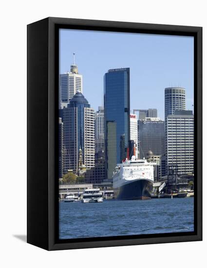 Qe2 in Sydney Harbour, New South Wales, Australia-Mark Mawson-Framed Premier Image Canvas