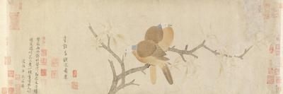 Doves and Pear Blossoms after Rain, Yuan Dynasty, Late 13th Century-Qian Xuan-Giclee Print