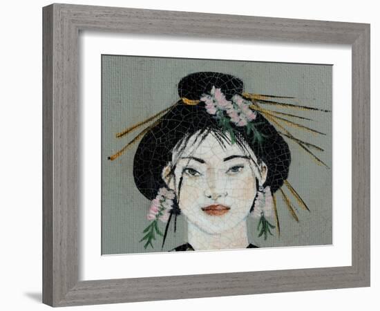 Qing Dynasty Women with Butterfly, 2015, Detail (2)-Susan Adams-Framed Giclee Print