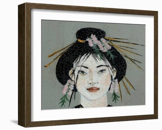 Qing Dynasty Women with Butterfly, 2015, Detail (2)-Susan Adams-Framed Giclee Print